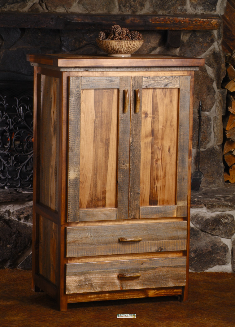 Wyoming Collection Two-Drawer Armoire with wardrobe bar