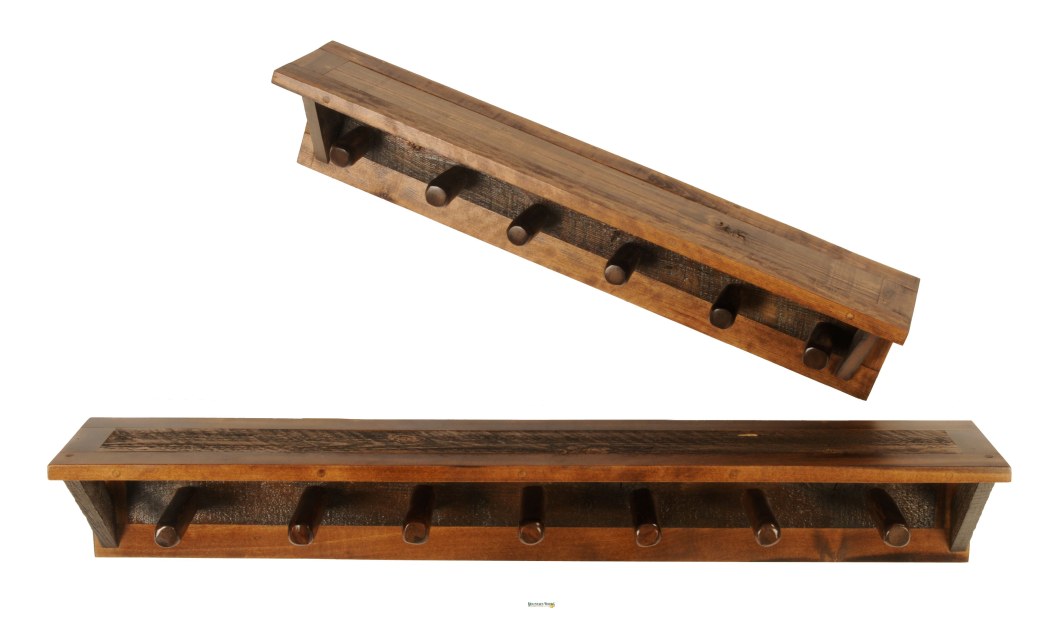 Wyoming Collection 6 or 7-Peg Coat Rack with Shelf